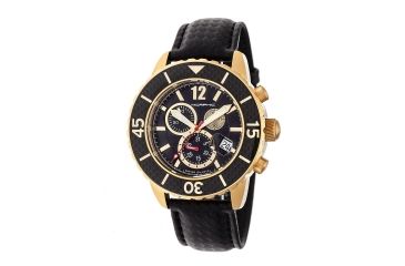 Image of Morphic M51 Series Chronograph Leather-Band Watch w/Date, Gold/Black, MPH5102