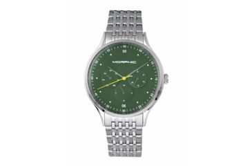 Image of Morphic M65 Series Bracelet Watch w/Day/Date, Silver/Green, MPH6502