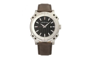 Image of Morphic M68 Series Leather-Band Watch w/ Date, Silver/Grey, MPH6802