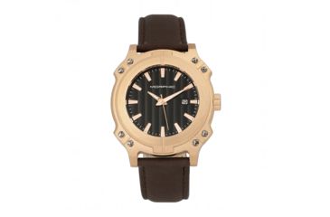 Image of Morphic M68 Series Leather-Band Watch w/ Date, Rose Gold/Brown, MPH6804