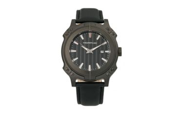 Image of Morphic M68 Series Leather-Band Watch w/ Date, Black, MPH6805