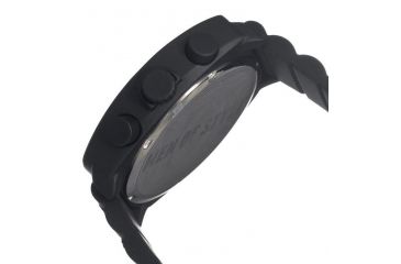 Image of MOS Mens Berlin Strap Watch w/Day and Date Black Bezel, Black/Tonneau-shaped Case, Black/analog Dial, Red Hands MOSBN103