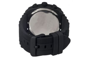 Image of MOS Mens Berlin Strap Watch w/Day and Date Black Bezel, Black/Tonneau-shaped Case, White/analog Dial, Red Hands MOSBN101