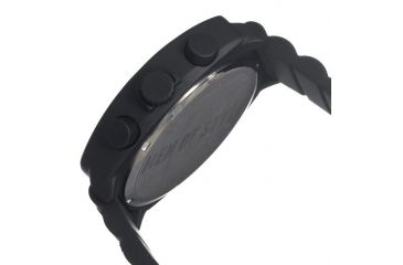 Image of MOS Mens Berlin Strap Watch w/Day and Date Black Bezel, Black/Tonneau-shaped Case, White/analog Dial, Red Hands MOSBN101