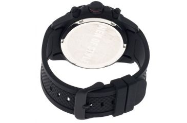 Image of MOS Mens Casablanca Contour Silicone Strap Watch with Day and Date Sub-Dials Black Bezel, Black/Circle-shaped Case, Black/analog Dial, Silver Hands MOSCB105