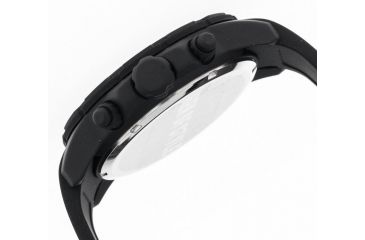 Image of MOS Mens Casablanca Contour Silicone Strap Watch with Day and Date Sub-Dials Black Bezel, Black/Circle-shaped Case, Black/analog Dial, Silver Hands MOSCB105