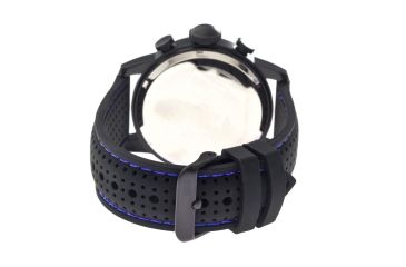 Image of MOS La106 Los Angeles Mens Watch, 47mm, Black Strap, Blue/Black Dial MOSLA106