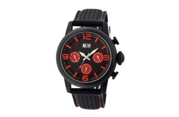 Image of MOS La104 Los Angeles Mens Watch, 47mm, Black Strap, Red/Black Dial MOSLA104