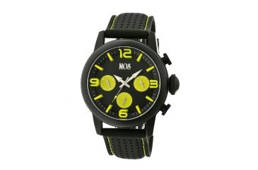 Image of MOS La102 Los Angeles Mens Watch, 47mm, Black Strap, Yellow/Black Dial MOSLA102