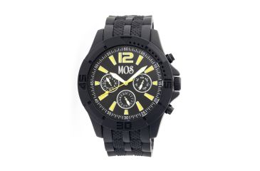 Image of MOS MD102 Madrid Mens Watch, Black Case, 48mm, Yellow Markers MOSMD102