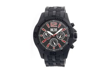 Image of MOS MD104 Madrid Mens Watch, Black Case, 48mm, Red Markers MOSMD104