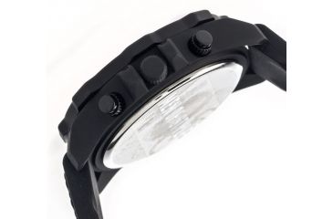 Image of MOS Mens Prague Multi-Function Silicone Strap Watch Black Bezel, Black/Circle-shaped Case, Black/analog Dial, Silver Hands MOSPG101