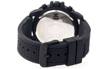 Image of MOS Mens Prague Multi-Function Silicone Strap Watch Black Bezel, Black/Circle-shaped Case, Black/analog Dial, Silver Hands MOSPG102