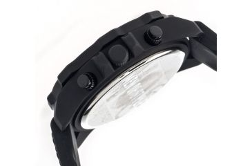 Image of MOS Mens Prague Multi-Function Silicone Strap Watch Black Bezel, Black/Circle-shaped Case, Black/analog Dial, Silver Hands MOSPG102