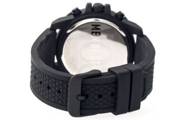 Image of MOS Mens Prague Multi-Function Silicone Strap Watch Black Bezel, Black/Circle-shaped Case, Black/analog Dial, Silver Hands MOSPG104