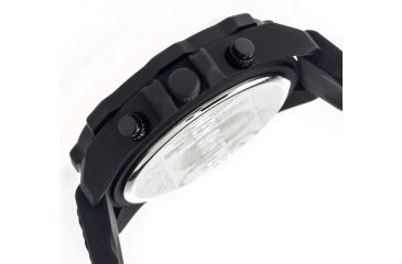Image of MOS Mens Prague Multi-Function Silicone Strap Watch Black Bezel, Black/Circle-shaped Case, Black/analog Dial, Silver Hands MOSPG104