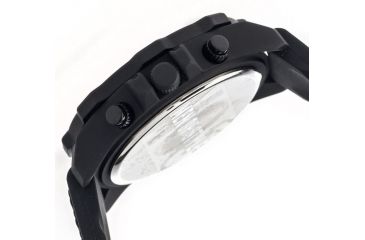 Image of MOS Mens Prague Multi-Function Silicone Strap Watch Black Bezel, Black/Circle-shaped Case, Black/analog Dial, Silver Hands MOSPG105