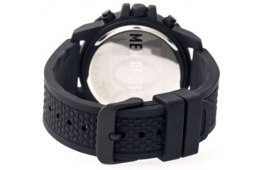 Image of MOS Mens Prague Multi-Function Silicone Strap Watch Black Bezel, Black/Circle-shaped Case, Black/analog Dial, Silver Hands MOSPG106