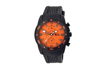 Image of MOS TK104 Tokyo Mens Watch, 45mm, Black Strap, Orange Dial MOSTK104