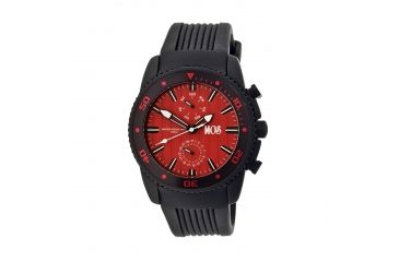 Image of MOS TK103 Tokyo Mens Watch, 45mm, Black Strap, Red Dial MOSTK103
