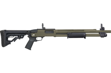 Image of Mossberg 590R 3in Adj Tactical Pump Shotgun, 12 Gauge, 18.5in BBL, Synthetic Od Green Stock, 6RD Capacity, Cerakote Green, 50759