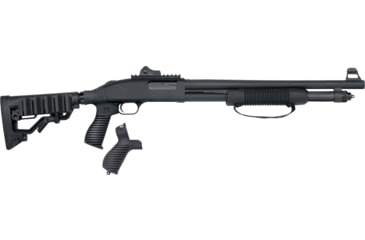 Image of Mossberg 590SPX 3in Adj Tactical Pump Shotgun, 12 Gauge, 18.5in BBL, Synthetic Black Stock, Fiber Optic Front Sight/Ghost Ring Rear Sight, 6RD Capacity, Blued, 50696
