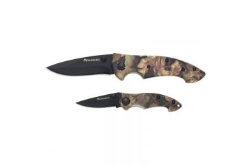 Image of Mossberg Big Guy, Little Guy Folding Knife Combo Set - 5.25in and 7.75in Knives,Stainless Steel Black Blade,Camo Handle MOJLD