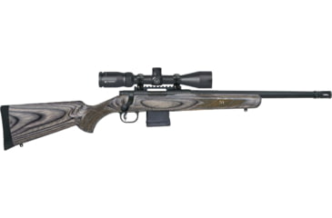 Image of Mossberg MVP Predator 5.56 Bolt Action Rifle, 223 Rem/5.56 NATO, 16.25in Barrel, 1-9, Scope, Laminate Black Stock, Blued Blue, 27705-FRRMPG