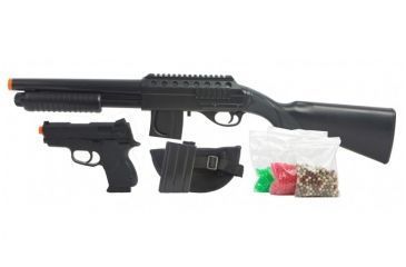 Image of Tactical Spring  Shotgun Kit Includes Spring Pistol, 2500ct BBs, Black