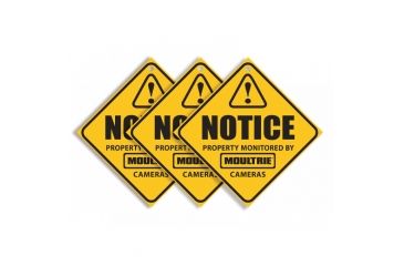 Image of Moultrie Feeders Camera Surveillance Signs, Pack of 3, MCA-13133