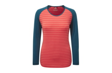 Image of Mountain Equipment Redline Long Sleeve Tee - Womens, Rosewood Stripe/Maj, 12, 01838RosStri/Maj12