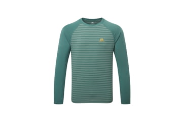 Image of Mountain Equipment Redline LS Tee - Men's, Fern Stripe/Fern, Medium, 01828 Fern Stripe/FernM