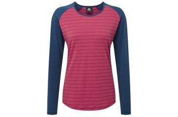 Image of Mountain Equipment Redline  LS Tee - Womens, Poppy Stripe/Marine, 14 ME-001637  Poppy Stripe/Marine 14 NA