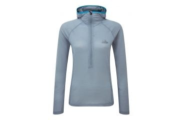 Image of Mountain Equipment Solar Eclipse  Hooded Zip Tee - Womens, Nimbus, 12 ME-002949 Nimbus 12 NA