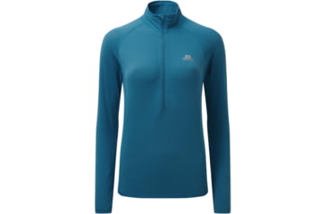 Image of Mountain Equipment Solar Eclipse Zip Tee - Womens, Alto Blue, 12 UK/8 US, ME-004766-ME-01437-12
