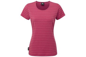 Image of Mountain Equipment Stripe Tee - Women's, Poppy Stripe, Medium ME-001554-01322-M