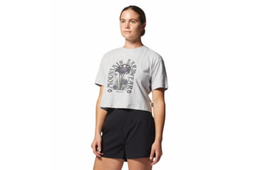 Image of Mountain Hardwear Alpine Flowers Short Sleeve Tee - Womens, Hardwear Grey Heather, Small, 2025241057-H-S