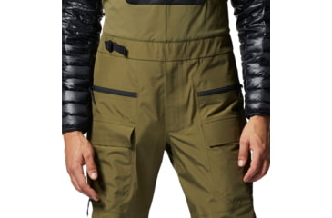 Image of Mountain Hardwear Boundary Ridge Gore-Tex Bib - Mens, Combat Green, Small, Long, 1942821353-Combat Green-S-L