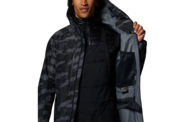 Image of Mountain Hardwear Boundary Ridge Gore Tex Jacket - Mens, Black Brushstro, Large, 1942811090-Black Bru
