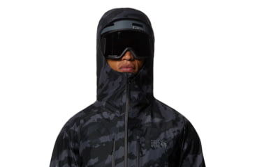 Image of Mountain Hardwear Boundary Ridge Gore Tex Jacket - Mens, Black Brushstro, Large, 1942811090-Black Bru