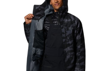 Image of Mountain Hardwear Boundary Ridge Gore Tex Jacket - Mens, Black Brushstro, Large, 1942811090-Black Bru
