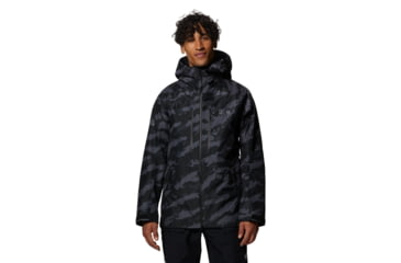 Image of Mountain Hardwear Boundary Ridge Gore Tex Jacket - Mens, Black Brushstro, Large, 1942811090-Black Bru