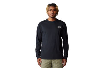 Image of Mountain Hardwear Box Logo Long Sleeve Shirt - Men's, Black, XS, 2142581-010-XS