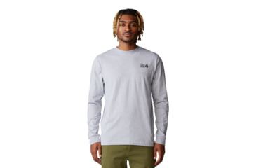 Image of Mountain Hardwear Box Logo Long Sleeve Shirt - Men's, Hardwear Grey Heather, XL, 2142581-057-XL