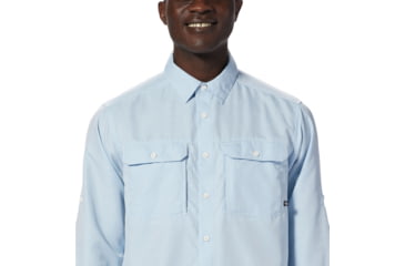 Image of Mountain Hardwear Canyon Long Sleeve Shirt - Mens, Blue Chambray, Extra Large, 1648751453-XL