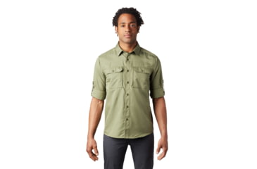 Image of Mountain Hardwear Canyon Long Sleeve Shirt - Men's, Dark Army, Large, OM7043304-L
