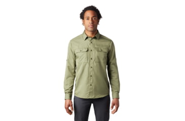 Image of Mountain Hardwear Canyon Long Sleeve Shirt - Men's, Dark Army, Large, OM7043304-L