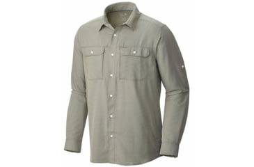 Image of Canyon Long Sleeve Shirt - Mens-Stone Green-Large