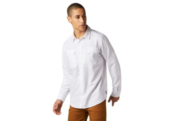 Image of Mountain Hardwear Canyon Long Sleeve Shirt - Men's, White, Large, OM7043100-L