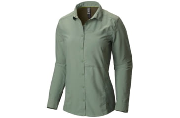 Image of Mountain Hardwear Canyon Long Sleeve Shirt - Women's-Verde-Medium